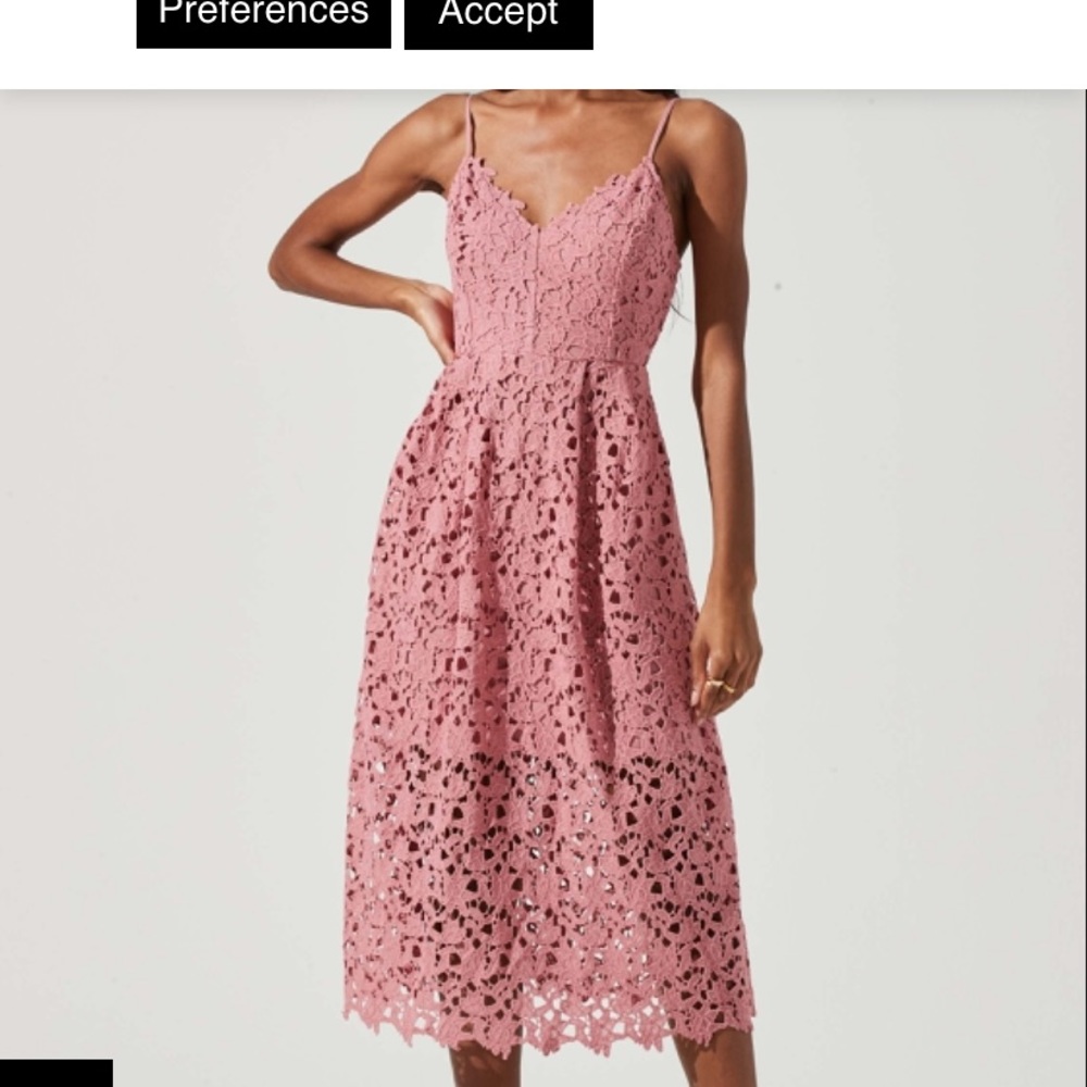 Astr the label midi pink lace dress